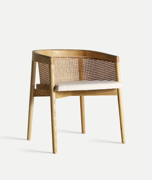 Silla Tapizada Vikan Olmo & Ratán