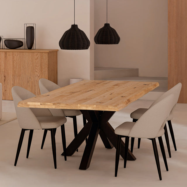 Mesa de Comedor Grace Roble y Metal | vista principal | Somcasa Vlc | 00MS207607