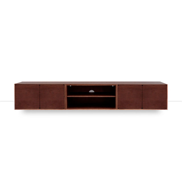 Mueble TV Penxat 240 Natural - 4 puertas 1 balda con nogal en ambiente de estilo nórdico
