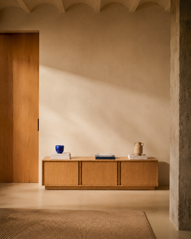 Penxat 160 Natural TV Unit, Customizable with schemes