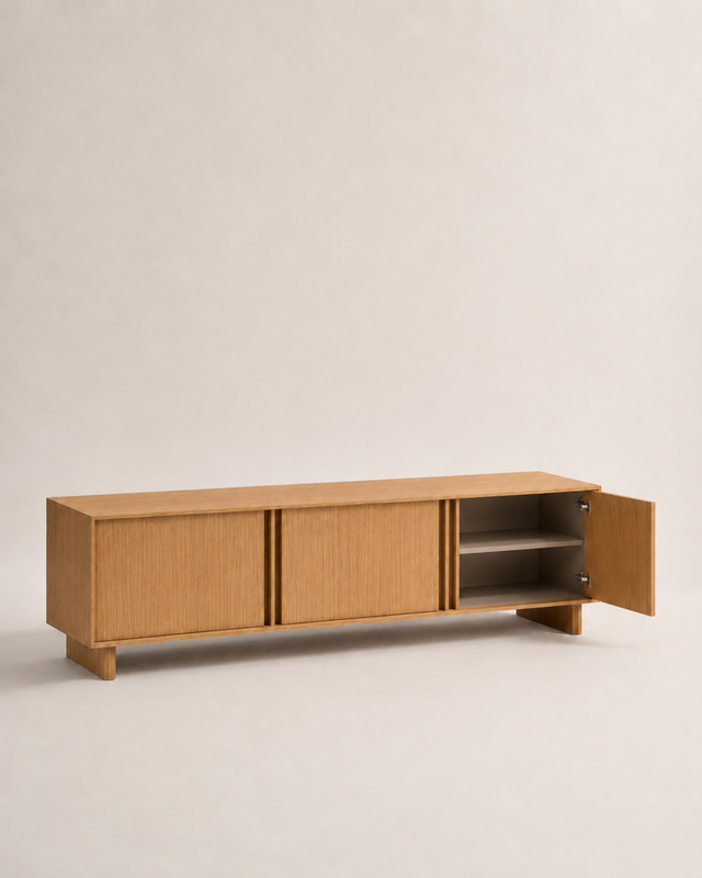 Penxat 160 Natural TV Unit, Customizable with schemes
