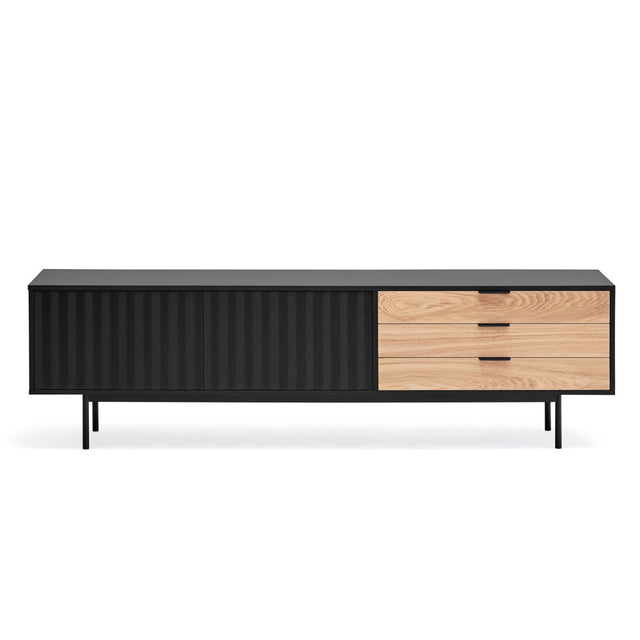 Mueble tv Sierra 180cm - 140cm Negro 180cm Teulat