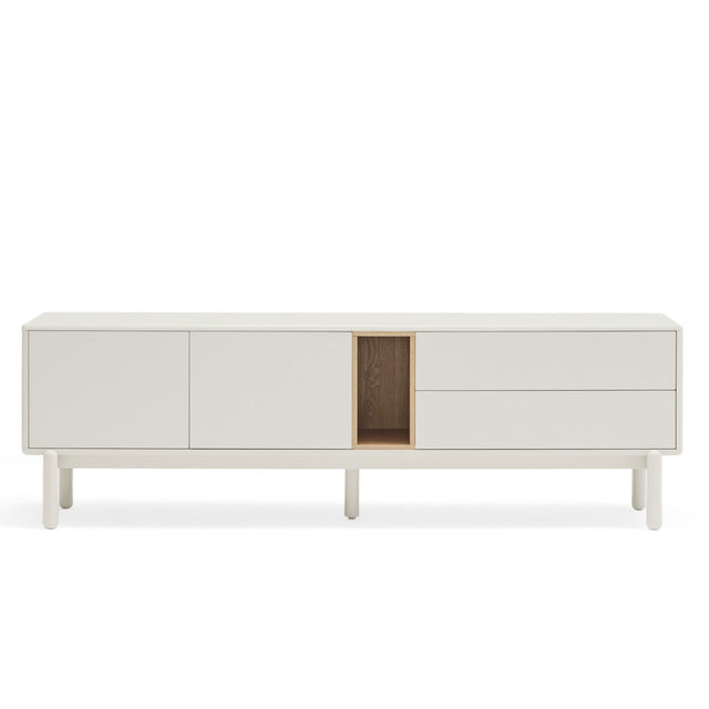 Mueble TV Corvo 180 Crema con acabado crema en ambiente de estilo nórdico