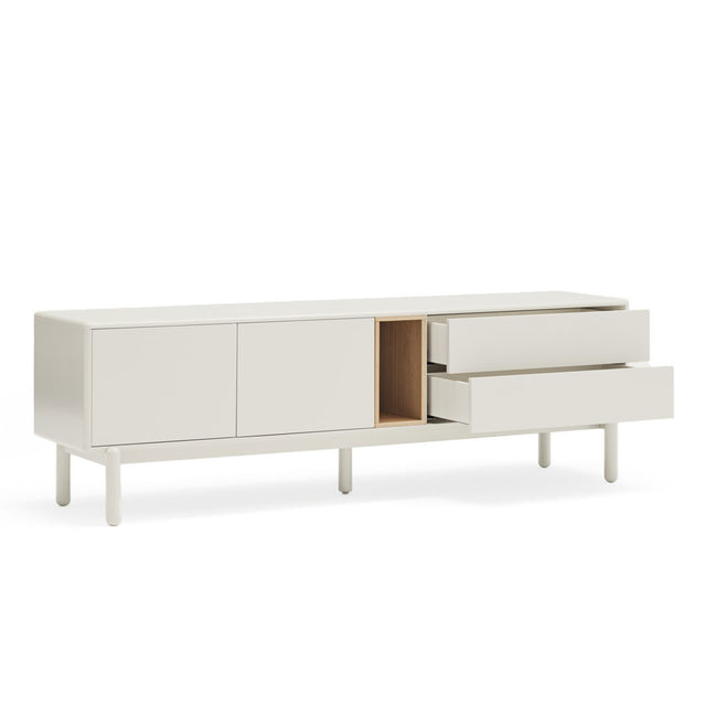 Mueble TV Corvo 180 Crema con acabado crema en ambiente de estilo nórdico