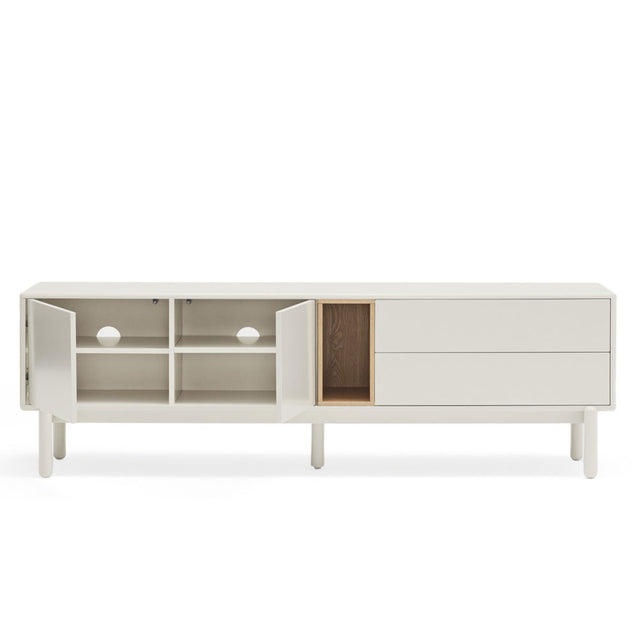 Mueble TV Corvo 180 Crema con acabado crema en ambiente de estilo nórdico