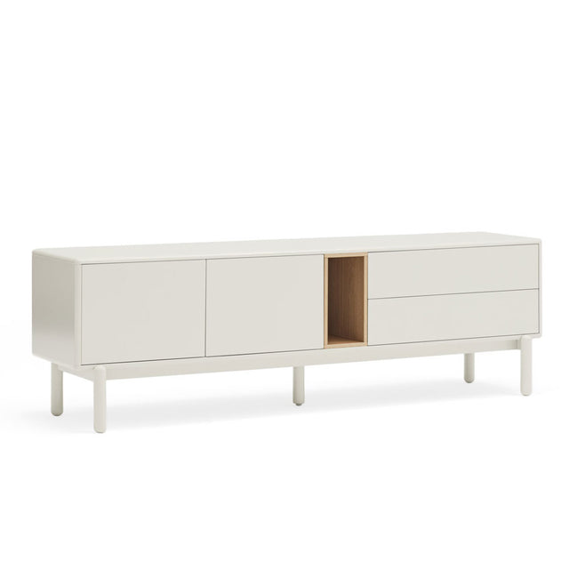 Mueble TV Corvo 180 Crema con acabado crema en ambiente de estilo nórdico