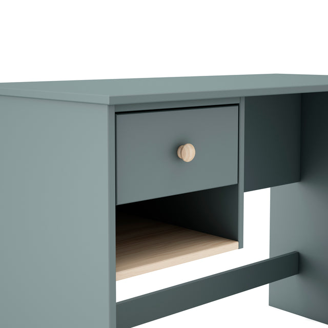 Escritorio Infantil Rectangular Esteban 110 Verde Kaki con acabado verde en ambiente de estilo nórdico