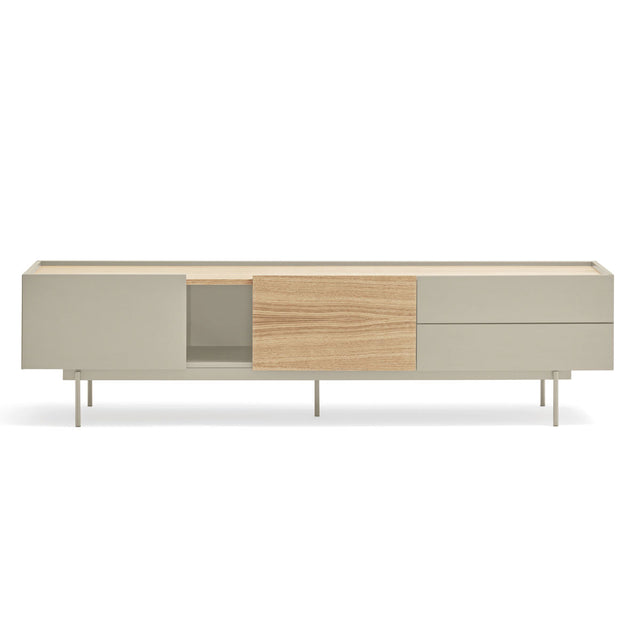 Mueble TV Otto 180 Teja con acabado teja en ambiente de estilo nórdico