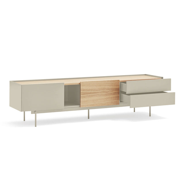 Mueble TV Otto 180 Teja con acabado teja en ambiente de estilo nórdico