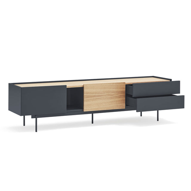 Mueble TV Otto 180 Teja con acabado teja en ambiente de estilo nórdico