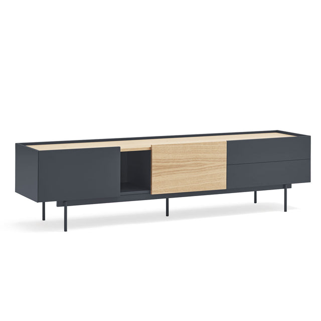 Mueble TV Otto 180 Teja con acabado teja en ambiente de estilo nórdico