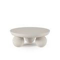 Mesa de centro redonda Ailen 90 cm Beige efecto cemento, vista lateral izquierda