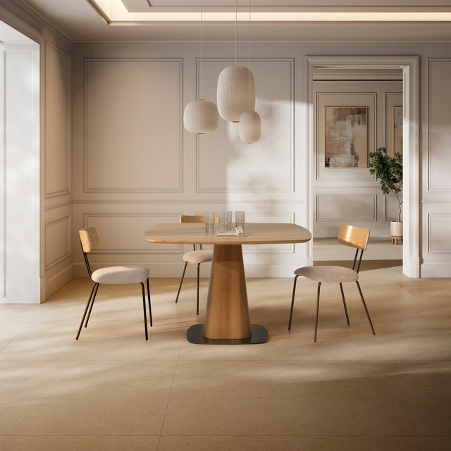 Silla de Comedor Tapizada Olimpia Beige & Roble, vista adicional