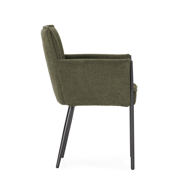 Sillón Vesta Verde, vista lateral izquierda desde otro ángulo