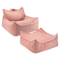 Silla Set Puf Infantil Silla + Cuadrado de Borreguillo Rosa vista principal de estilo nórdico
