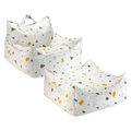 Silla Set Puf Infantil Silla + Cuadrado de Bouclé & Chenilla Terrazo Blanco Crema con acabado blanco, acabado crema vista principal de estil