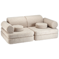 Sofá Infantil de Borreguillo Beige con acabado beige vista principal de estilo nórdico