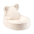 Mueble Puf Infantil Osito de Borreguillo Blanco Crema con acabado blanco, acabado crema vista principal de estilo nórdico