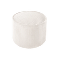 Mueble Puf Asiento Redondo de Pana Blanco Crema con acabado blanco, acabado crema vista principal de estilo nórdico