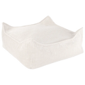 Mueble Puf Infantil Cuadrado de Pana Blanco Crema con acabado blanco, acabado crema vista principal de estilo nórdico