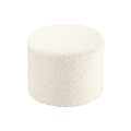 Mueble Puf Asiento Redondo de Borreguito Blanco Crema con acabado blanco, acabado crema vista principal de estilo nórdico