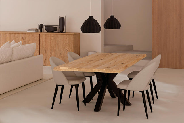 Mesa de Comedor Grace Roble y Metal | detalle de materiales | Somcasa Vlc | 00MS207207 | imagen 7
