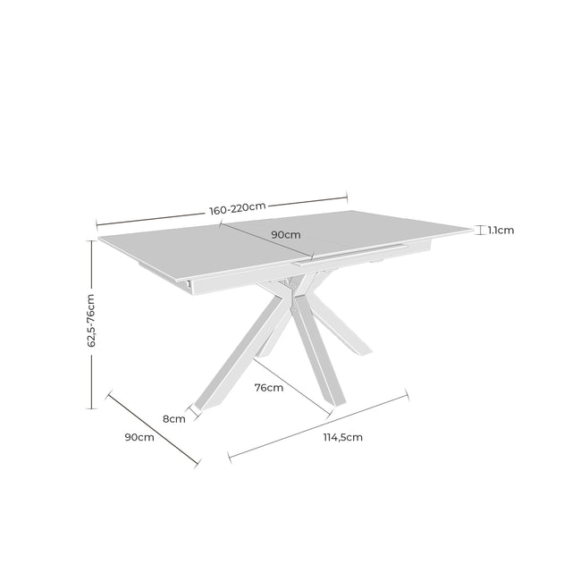 Mesa Lori 160 cm Extensible Atenea/Negro de Somcasa Vlc - imagen 8