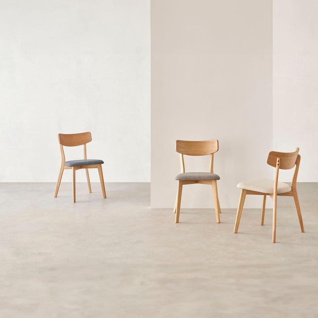 Silla Keira Light Gris con Patas de madera | detalle de materiales | Somcasa Vlc | 00SL115221 | imagen 7