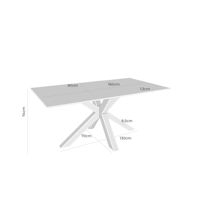 Mesa de Comedor Joyce Atenea Metal | vista lateral | Somcasa Vlc | 00MS214769 | imagen 4