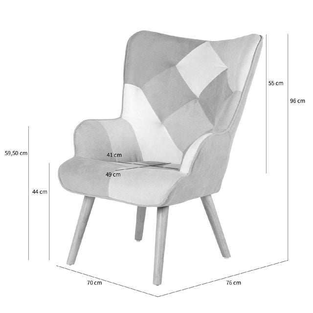Butaca Florida Patchwork Mostaza de Somcasa Vlc - imagen 7