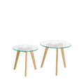 Mesa de centro Abel Cristal/Roble 50 × 50 cm de Somcasa Vlc