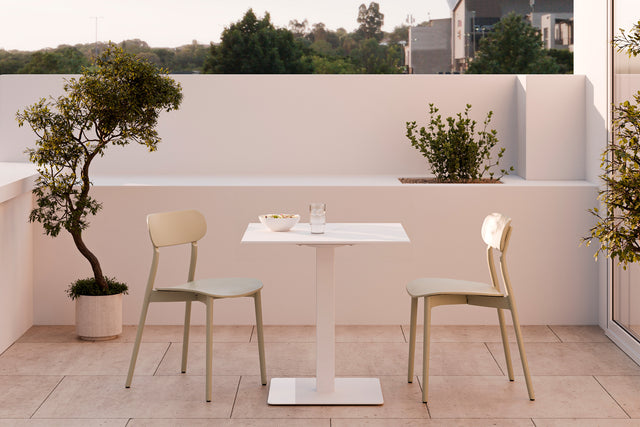 Mesa Samira Cuadrada Blanco/Blanco 70 × 70 cm de Somcasa Vlc - imagen 7