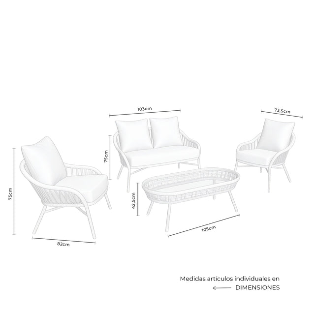 Set Salonica Sofá, Sillones y Mesa de centro Beige de Somcasa Vlc - imagen 9