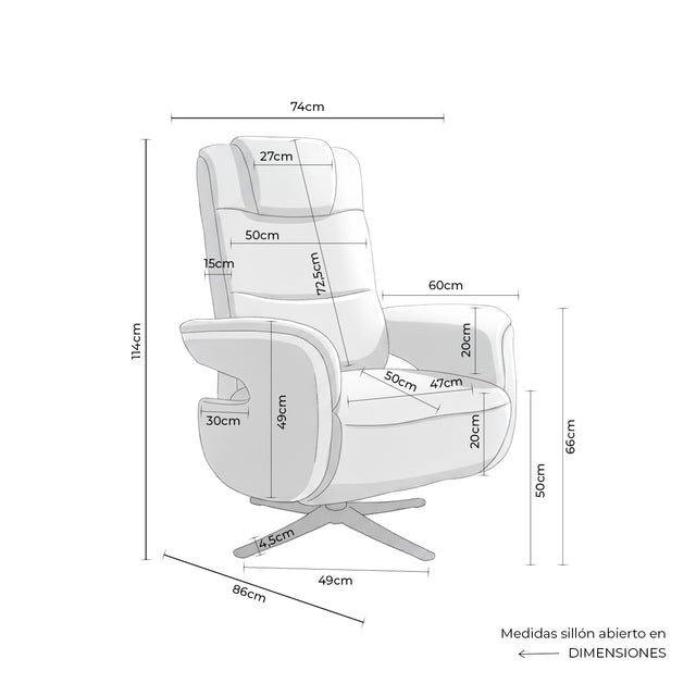 Sillón Relax 2 Motores Satomi Gris de Somcasa Vlc - imagen 11