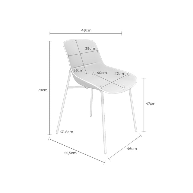 Silla Diletta Blanco | detalle de materiales | Somcasa Vlc | 00SL122402 | imagen 7