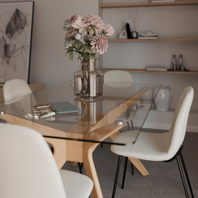 Mesa de Comedor Della Roble y Vidrio | vista principal | Somcasa Vlc | 00MS208844