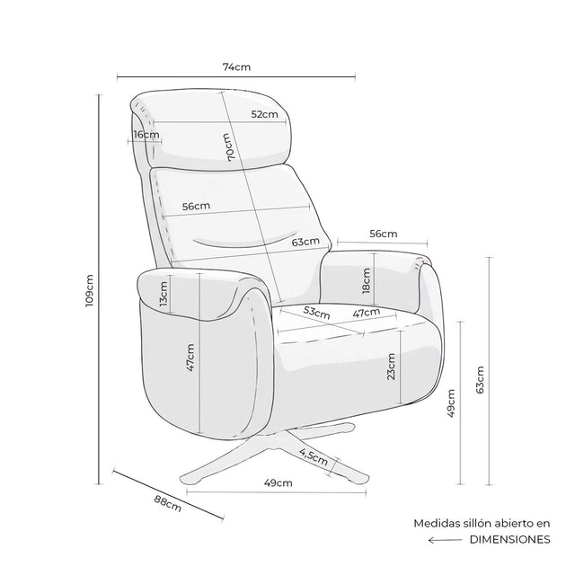 Sillón Relax 2 Motores Tamiko Gris de Somcasa Vlc - imagen 11