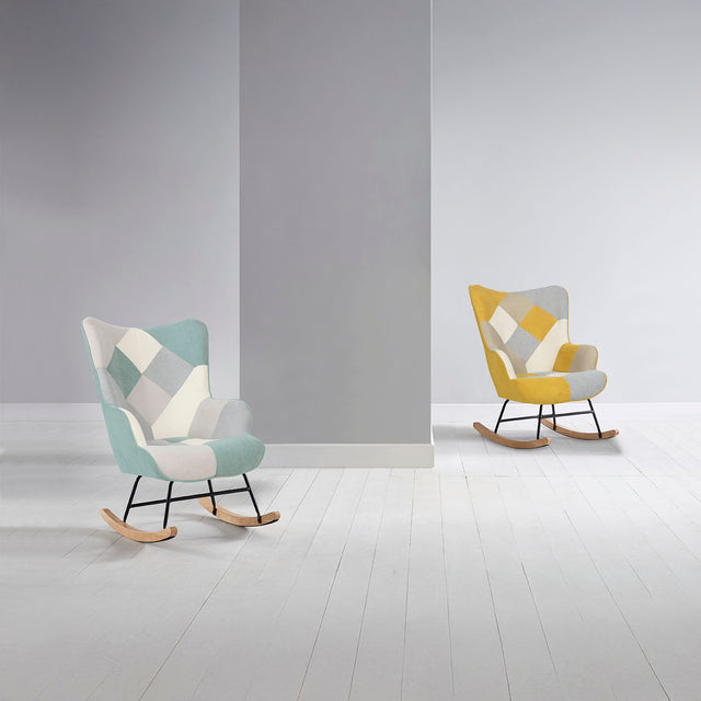 Mecedora Denver Patchwork Mostaza de Somcasa Vlc - imagen 6