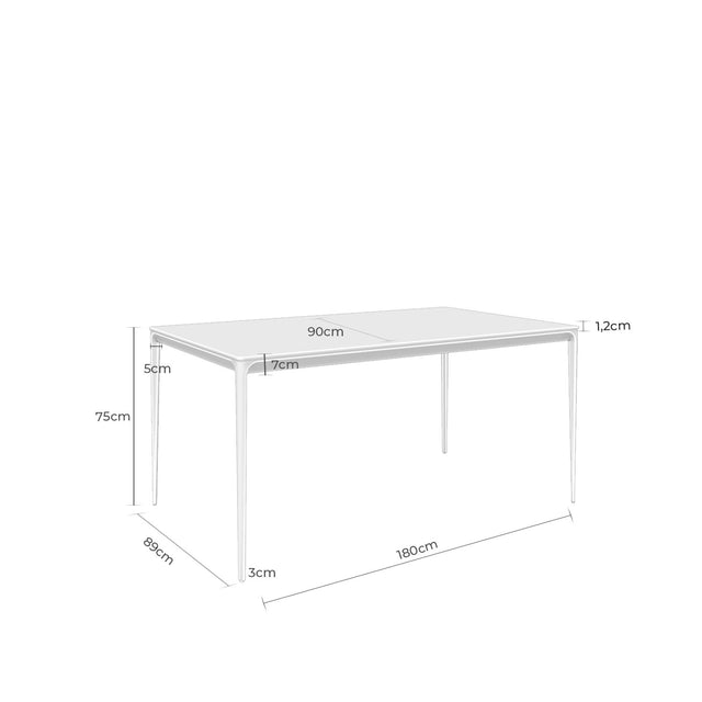 Mesa Arya 180 cm Rectangular Travertino/Beige de Somcasa Vlc - imagen 5