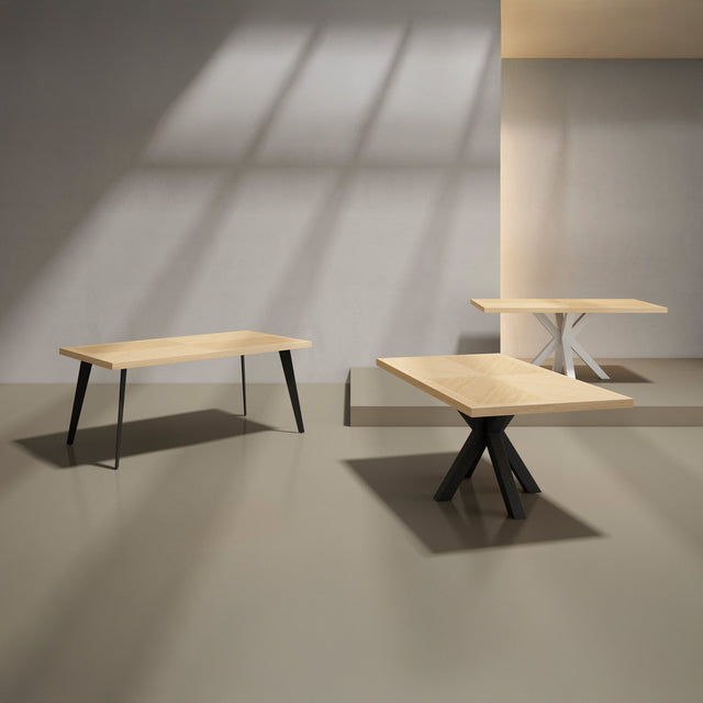 Mesa de Comedor Elaine Fija Roble y Metal | vista lateral | Somcasa Vlc | 00MS215924 | imagen 4