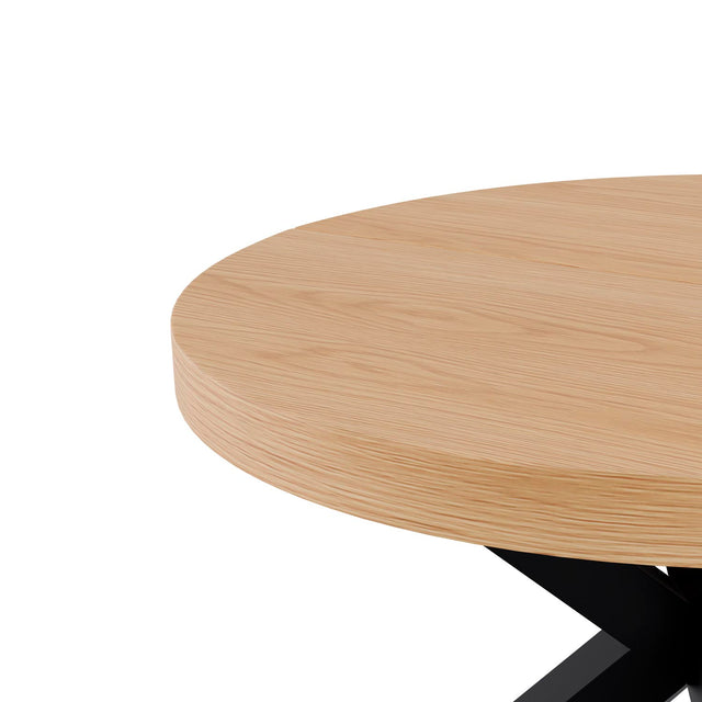 Mesa Mildred 120 cm Redonda Extensible Roble/Negro de Somcasa Vlc - imagen 4