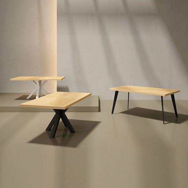 Mesa de Comedor Randy Fija Roble y Metal | vista lateral | Somcasa Vlc | 00MS215614 | imagen 4
