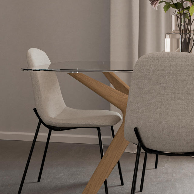 Mesa de Comedor Della Roble y Vidrio | detalle de acabado | Somcasa Vlc | 00MS208944 | imagen 5