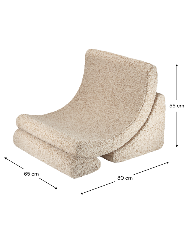 Sillón Infantil Luna De Borreguillo Beige con acabado beige en ambiente de estilo nórdico