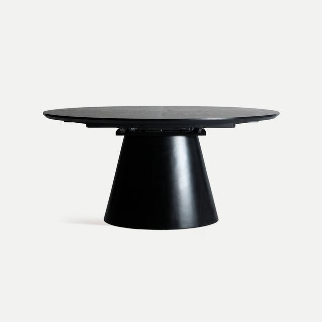 Vista frontal Mesa de Comedor Ovalada Extensible Lizant 160 - 220 cm Negra Kodu Homedesign Slowdeco