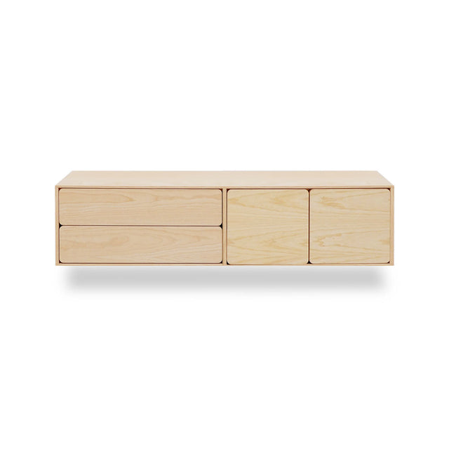 Mueble TV Flotante Penxat 160 vista frontal de estilo nórdico