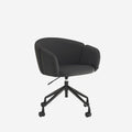 Silla Giratoria 360º ADD Negro Con Reposabrazos y Ruedas con acabado negro vista lateral de estilo nórdico