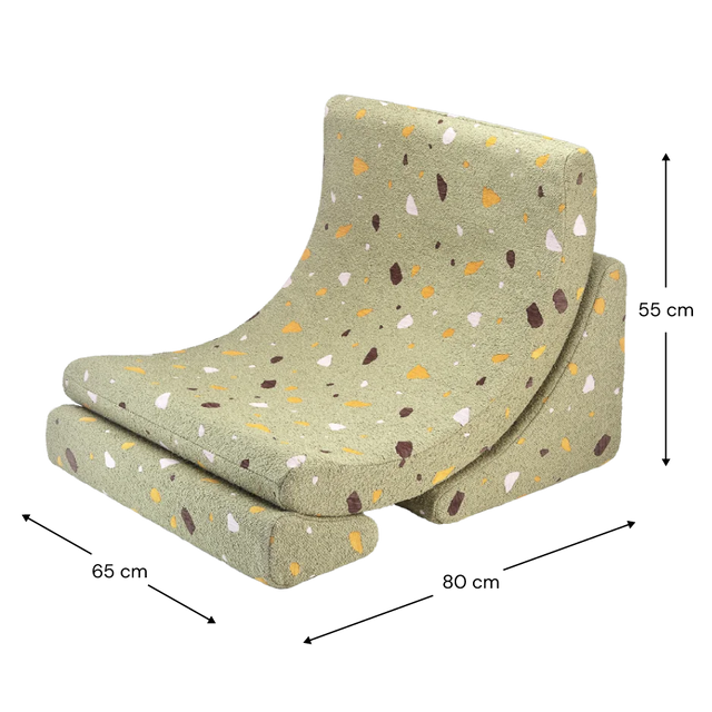 Sillón infantil tejido terrazo Luna con tejido en ambiente de estilo nórdico