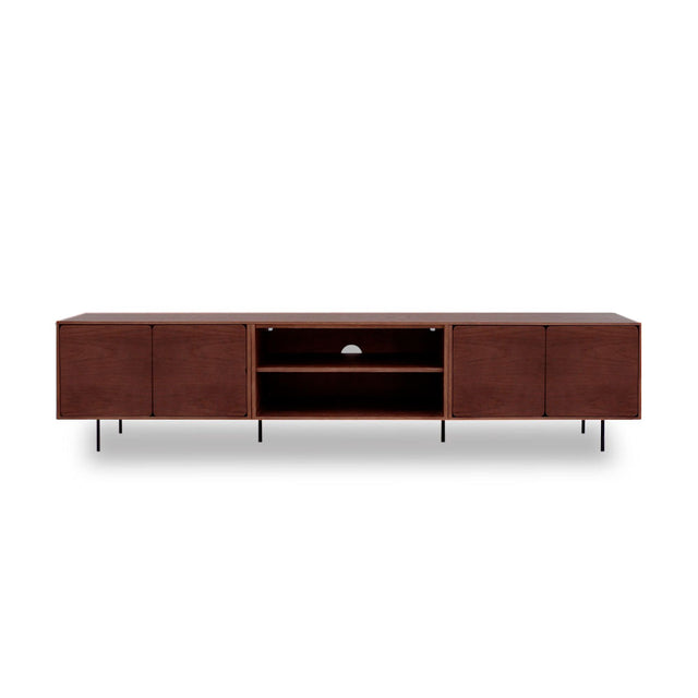Mueble TV Penxat 240 Natural - 4 puertas 1 balda con nogal en ambiente de estilo nórdico