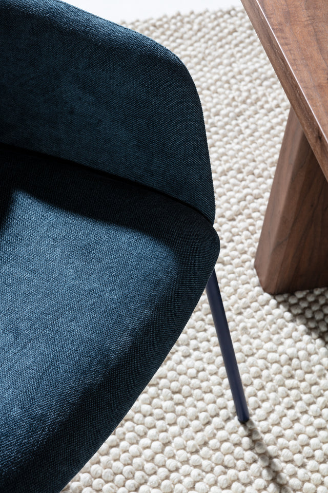 Silla de Comedor Tapizada Aslin Azul, vista adicional